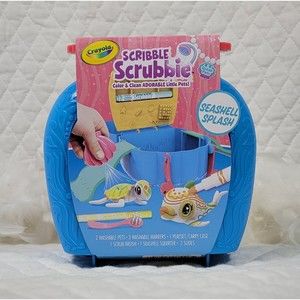 Crayola Scribble Scrubbie Seashell Splash Ocean Pets Playset Toy Carry Case